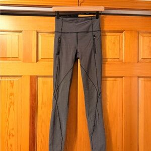 Lululemon Reflective Run Inspire Running Tights Size 4 Zip Pocket